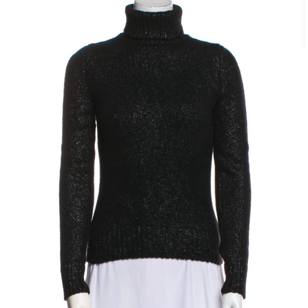 Celine Black Cashmere Turtleneck Sweater